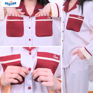 ชุดนอน Pajara Pajamas (PJR-SL-024) CHATEAU COLLECTION เนื้อผ้า Special Silk Satin แบรนด์ PAJARA