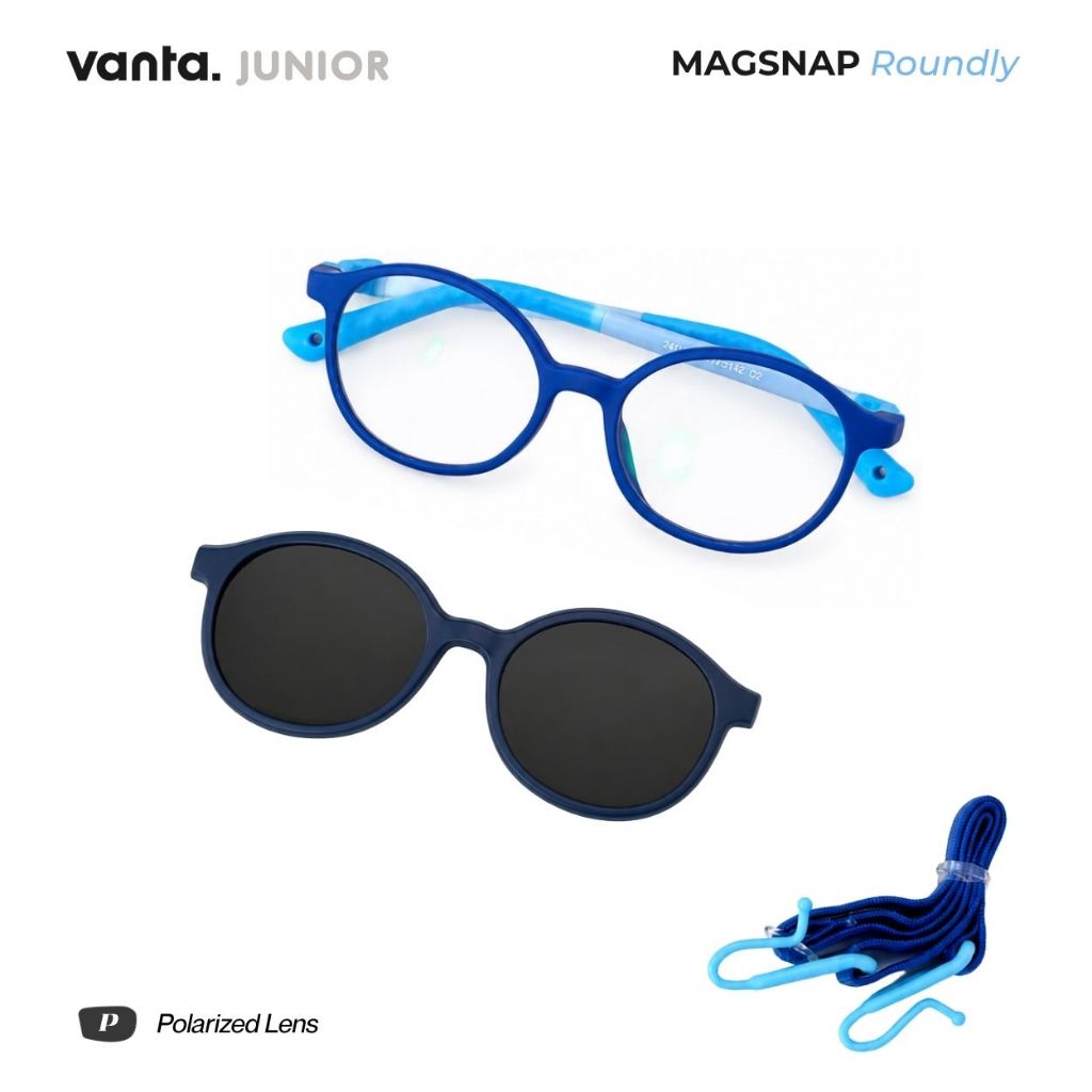 vanta. نظارة MagSnap Roundly بفلتر أزرق مع كليب مستقطب للأطفال — صورة 6