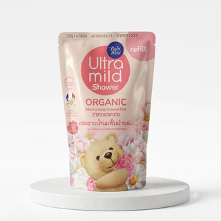 Babi mild Ultramild Shower เบบี้มายด์ อัลตร้ามายด์ ออร์แกนิค ครีมอาบน้ำ ขวดปั้ม/ถุงเติม 360มล-380มล.