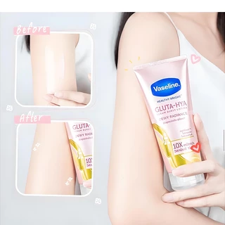 Vaseline Healthy Bright Gluta-Hya Serum Burst โลชั่นบำรุงผิวกาย กลูต้า-ไฮยา กันแดด ผิวชุ่มชื้น เนียนนุ่ม กระจ่างใส 290มล