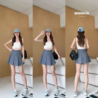 กระโปรงเทนนิส เอวสูง Skirts สีพื้น มีซับใน / No : S03