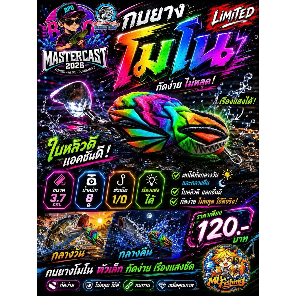 กบยาง MONO LIMITED น้าเอ็ม ฟิชชิ่ง (เหยื่อร่วมกิจกรรม BPO Mastercast 2026)