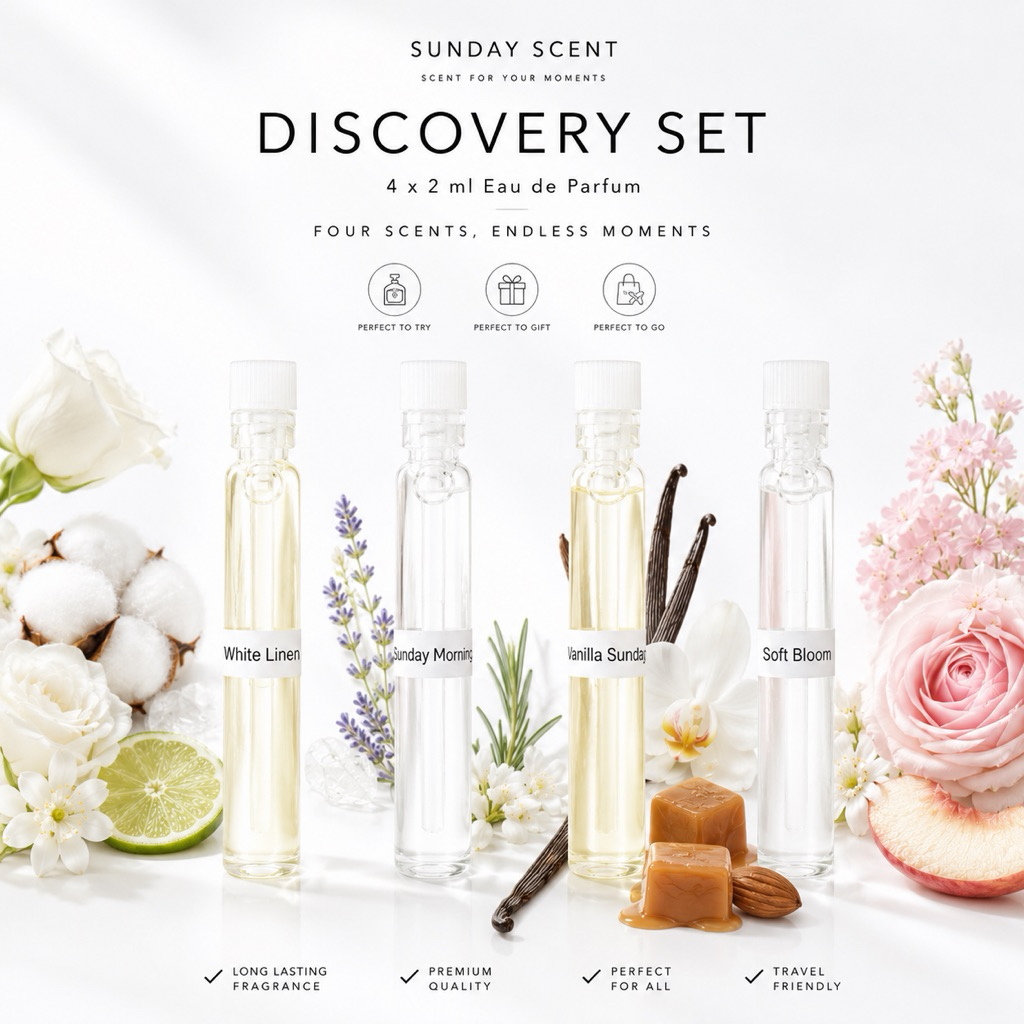 Sunday Scent Discovery Set น้ำหอมเทสเตอร์ 2ml x 4 กลิ่น | ชุดทดลอง Eau de Parfum