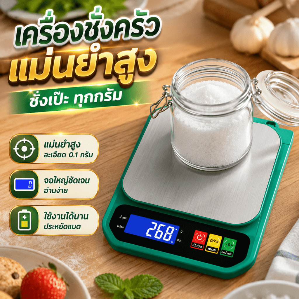 EasyFix🧂เครื่องชั่งดิจิตอล แสตนเลสแท้ ชั่งตวงอาหารได้ 1g-10kg ชัดเจน ตาชั่งดิจิตอล ชั่งอาหาร เครื่องชั่งอาหาร เบเกอรี่