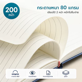 สมุดบันทึก สมุดจดบันทึก A5/A6 200หน้า เส้นบรรทัด ปกแข็งหนังPU notebook จดโน๊ต เขียนไดอารี่ จดศัพท์ นักศึกษา สำนักงาน