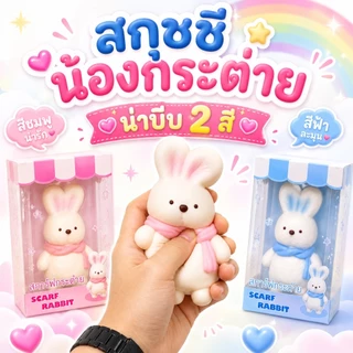 สกุชชี่ สกุชชี่กระต่ายผ้าพันคอ ของเล่นบีบนุ่ม ของเล่นของขวัญสำหรับเด็ก หลากหลายแบบ ของเล่นบีบ สกุชชี่
