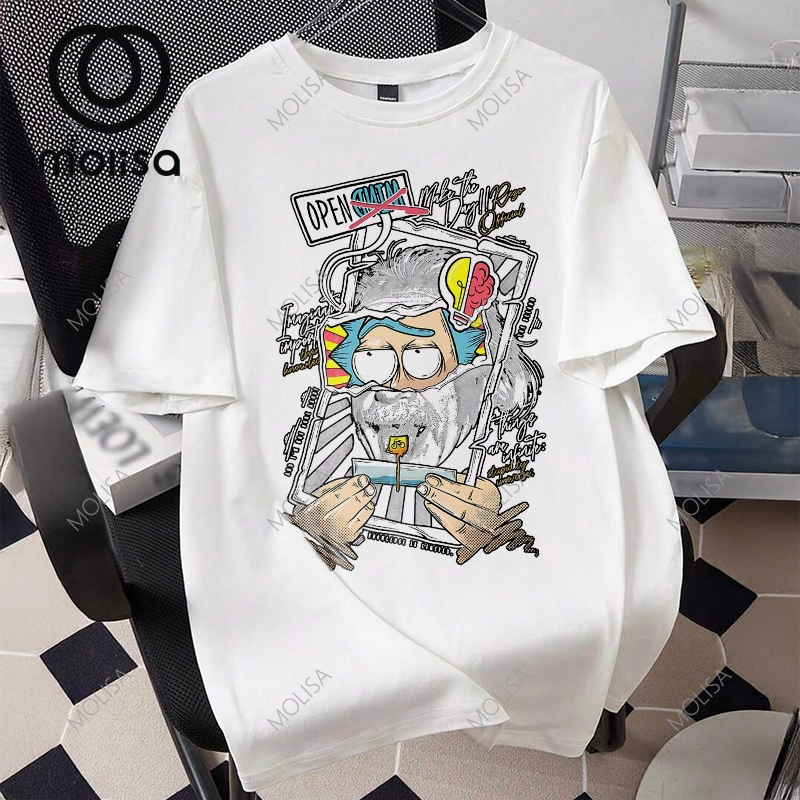 molisa เสื้อยืด cotton 100% Oversize ระบายอากาศดี เหมาะสำหรับเยาวชน Tshirt เสื้อยืดผู้ชาย เสื้อคอกลม 68096#