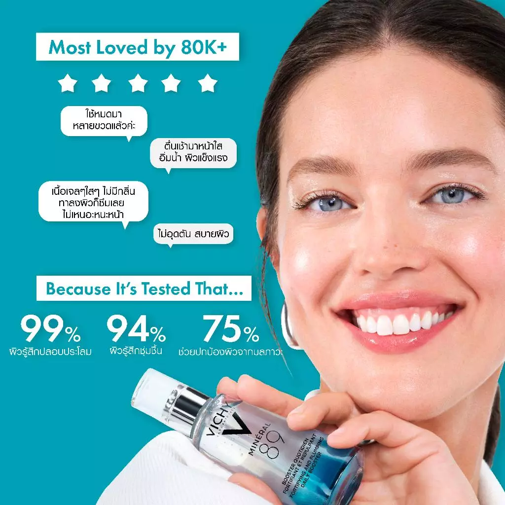 วิชี่ Vichy Mineral 89 Booster Serum มิเนอรัล 89 บูสเตอร์เซรั่ม พรีเซรั่มมอบผิวเด้งนุ่ม เรียบเนียน 50ml thumbnail 8