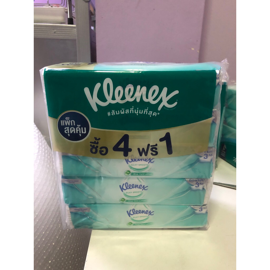 Kleenex กระดาษเช็ดหน้า 1แพค​/110แผ่น/4ห่อ กระดาษเช็ดหน้าดิสนีย์ Tsum Tsum ซอฟ บ๊อกซ์