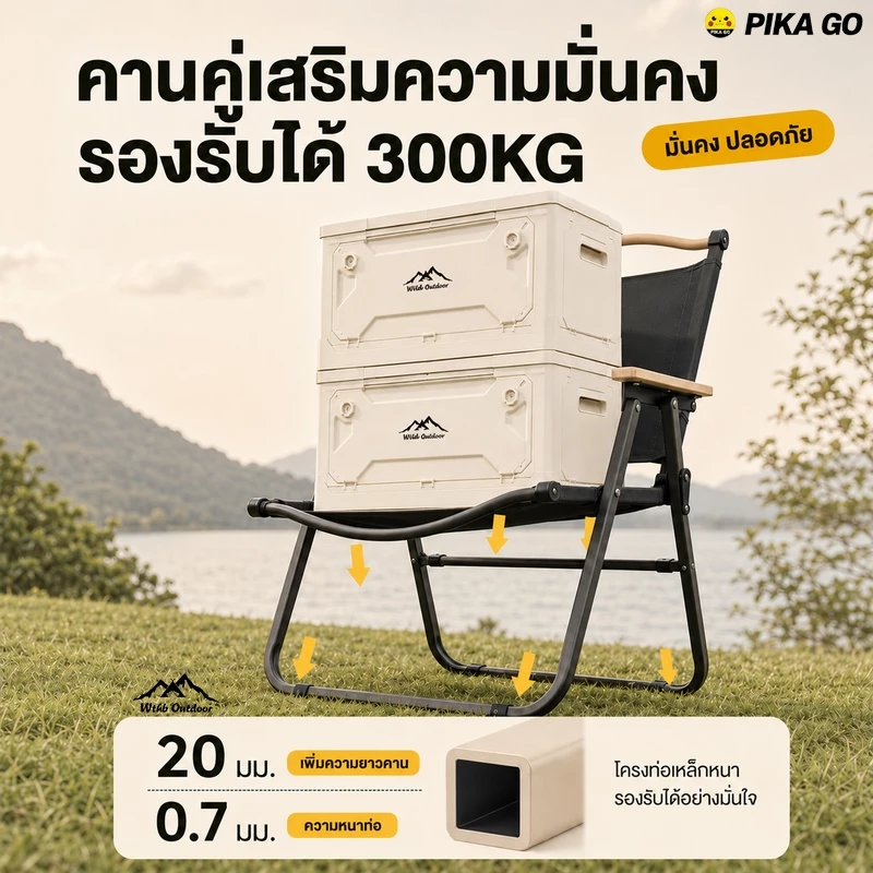 โต๊ะแคมป์ปิ้ง เก้าอี้แคมป์ปิ้ง อุปกรณ์แคมป์ปิ้ง รับน้ำหนักได้ถึง 300กก 90/120/150CM thumbnail 6