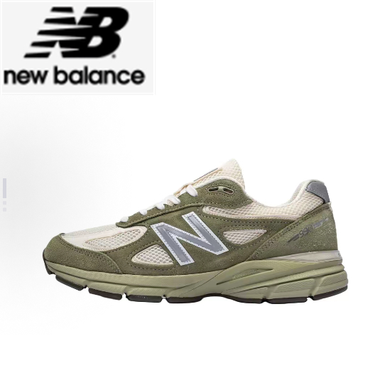 New Balance NB 990 V4 Comfortable and Versatile Casual Running Shoes Green ของแท้ 100 %