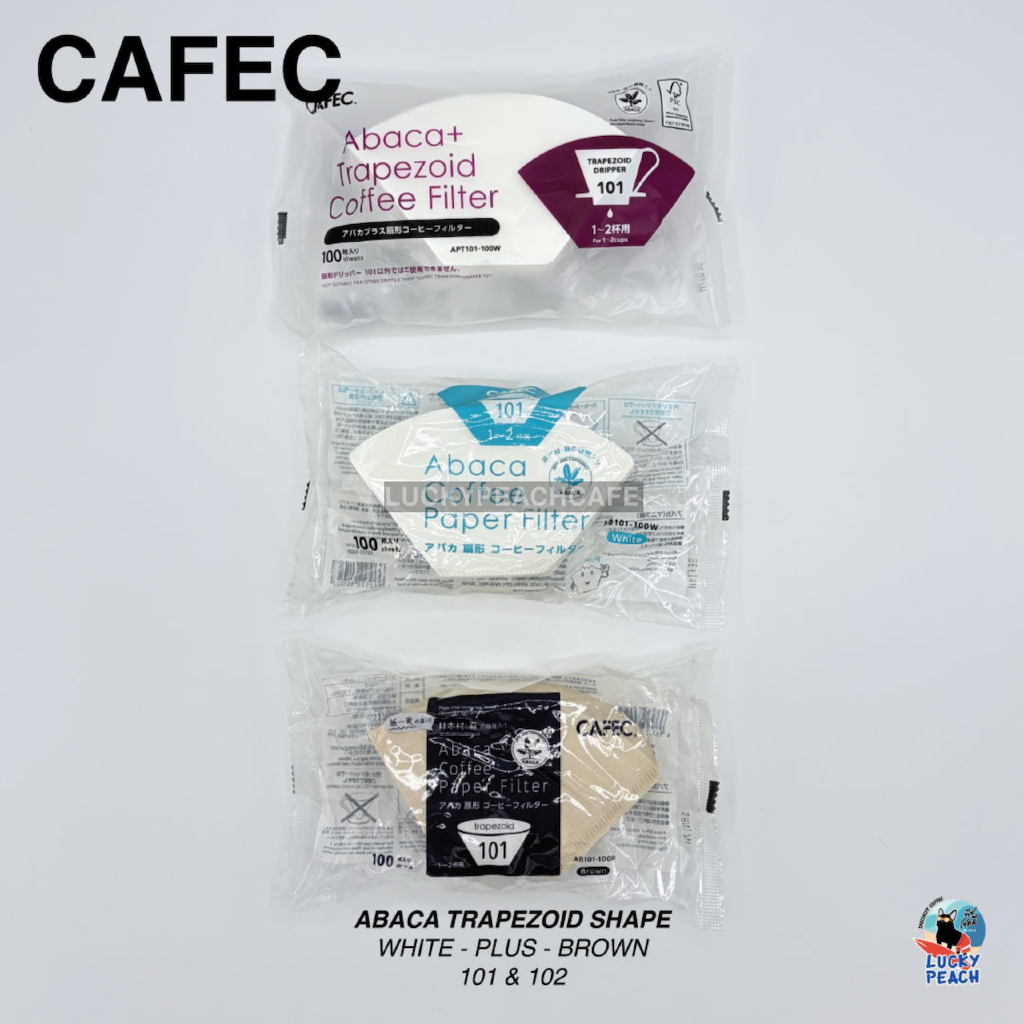 CAFEC Abaca Paper Filter [Trapezoid Shape] Plus/White/Brown สินค้าของแท้จากญี่ปุ่น