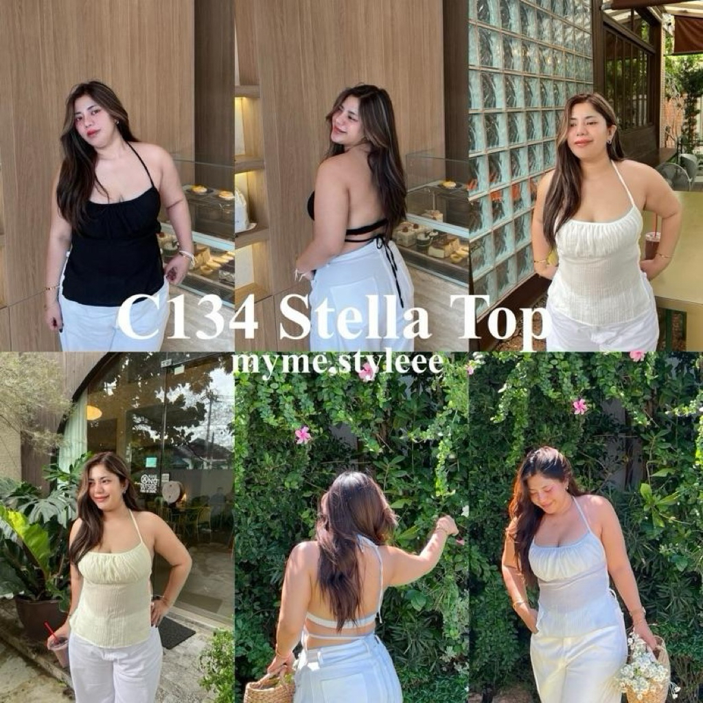 C134 Stella Top - สายเดี่ยวเปิดหลังสาวอวบ - myme.styleee