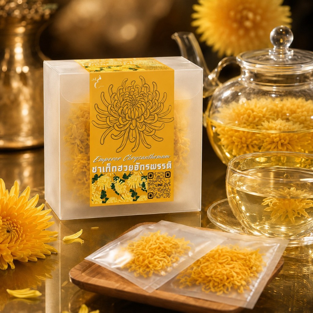 ชาเก็กฮวยจักรพรรดิ พรีเมี่ยม ดอกใหญ่ เต็มดอก หอมหวาน ชงง่าย ชาดอกไม้ Emperor Chrysanthemum Flower Tea | Emerald Thai Tea