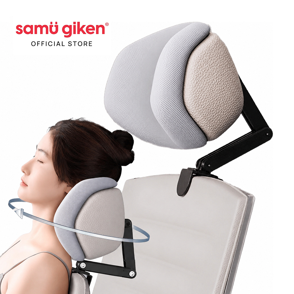 Samu Giken เก้าอี้สํานักงานใหม่พนักพิงศีรษะแบบปรับได้ ออกแบบตามหลักสรีระศาสตร์ Retractable bracketหมอนเอวเบาะป้องกันสบาย