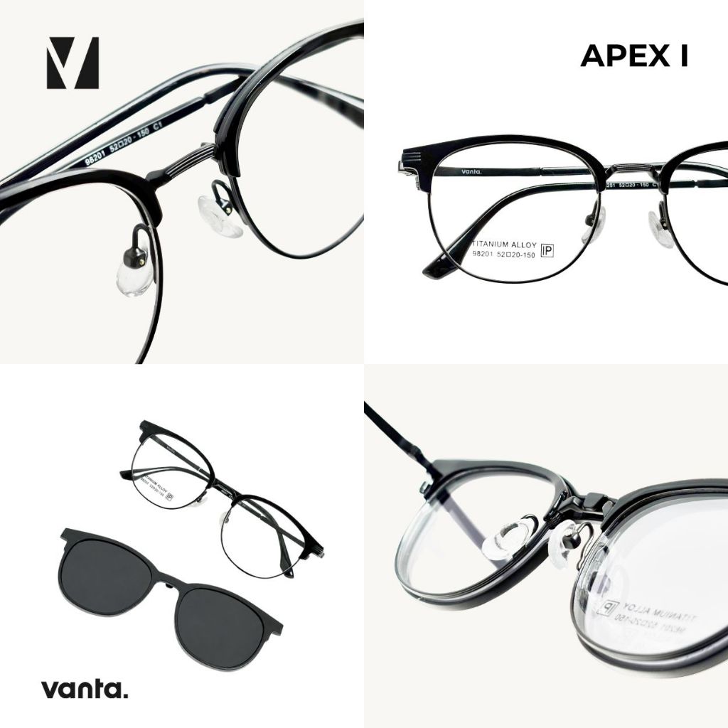 vanta. إطار نظارة تيتانيوم APEX I مع كليب مغناطيسي مستقطب — صورة 2