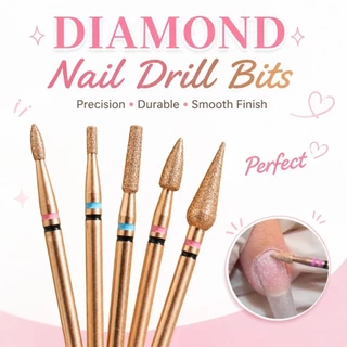 จัดส่งทันที ♡ หัวเจียรไดมอนด์สีโรสโกลด์ Diamond Nail Drill Bit สำหรับเตรียมเล็บ ขัดหนังกำพร้า