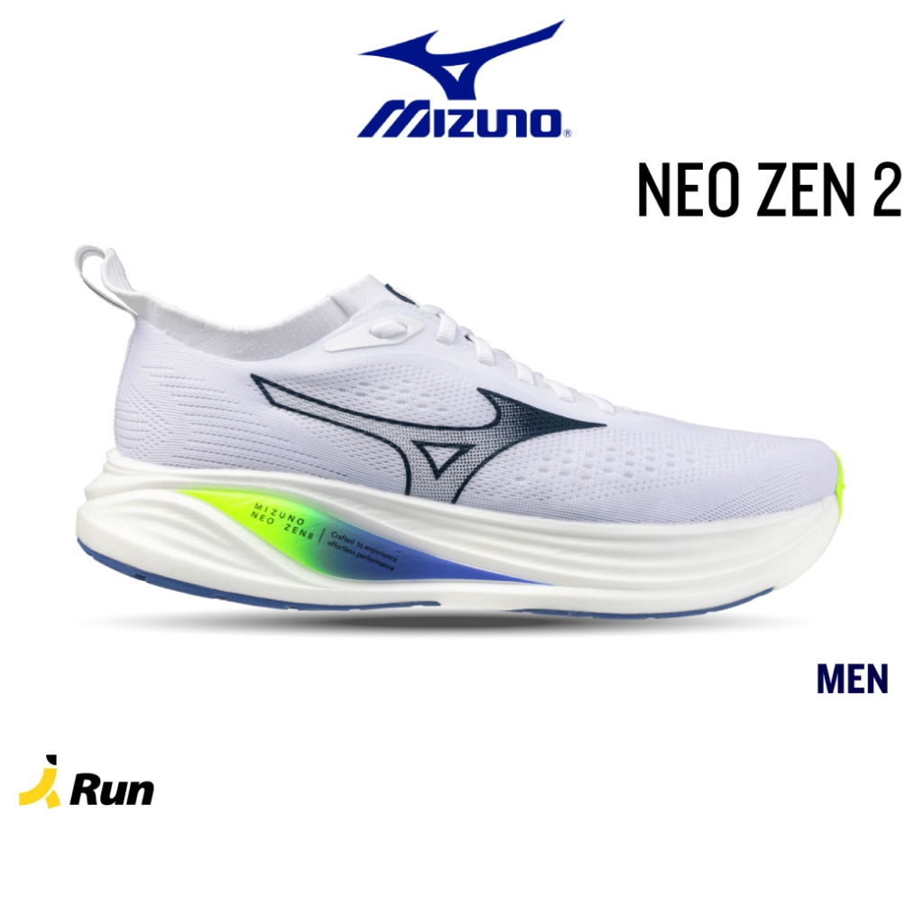 Mizuno Men's Neo Zen 2 White / Dazzling Blue / Lightning Yellow รองเท้าวิ่งผู้ชาย