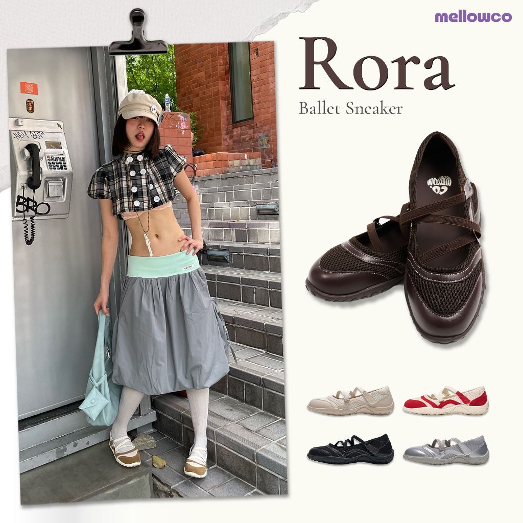 Mellowco รองเท้าผ้าใบแฟชั่น Ballet Sneaker รุ่น Rora M3-H5008