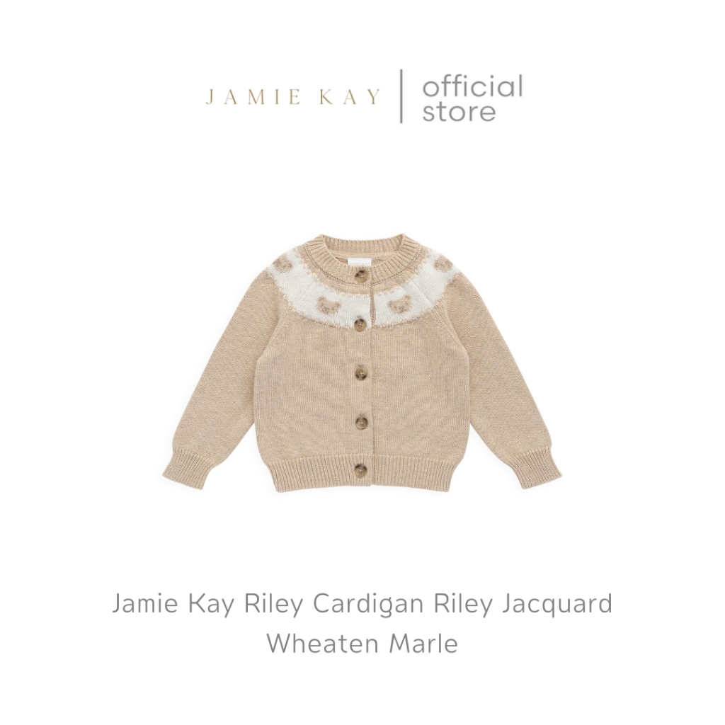 Jamie Kay Riley Cardigan Riley Jacquard คาร์ดิแกน Riley ลาย Wheaten Marle