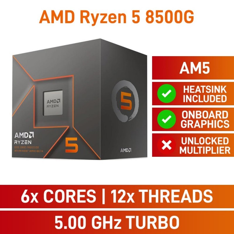 CPU (ซีพียู) AMD RYZEN 5 8500G - 3.5GHz 6C 12T (SOCKET AM5) รับประกัน 3 - y