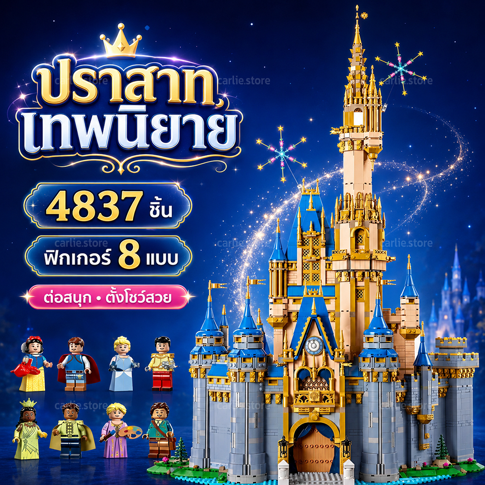 บล็อกตัวต่อ ตัวต่อประกอบปราสาทเทพนิยาย 43222 ปราสาทดิสนีย์รุ่นฉลองครบรอบ 100 ปี มี 4,837 ชิ้น