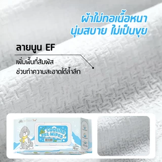 PetStern Cool Wipes ทิชชู่เปียกสัตว์เลี้ยง กลิ่นมินต์ ทิชชู่เปียก สูตรเย็น สำหรับเช็ดสัตว์เลี้ยง ลดอุณหภูมิ 80 แผ่น