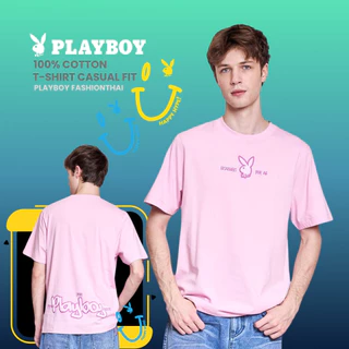 PLAYBOY 08PB เสื้อยืด เสื้อผ้าผู้ชาย/เสื้อ/เสื้อยืดสีชมพู รุ่น P1MT265TB126PK