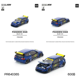 PR640365 - POPRACE 1/64 PANDEM CIVIC EG6 BLUE BLACK DIECAST SCALE MODEL CAR