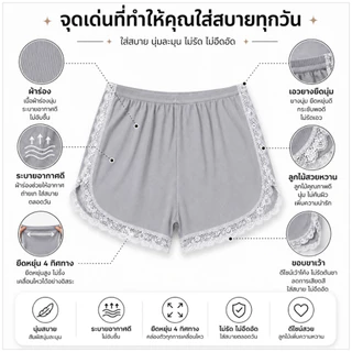 💥LoveIs Bra💥(N639) กางเกงซับในผ้าร่อง แต่งขอบลูกไม้ ผ้านุ่มมาก สวมใส่สบาย
