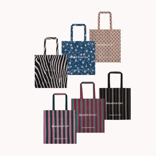 Madmatter - Logo Tote Bag กระเป๋าผ้าลายทาง