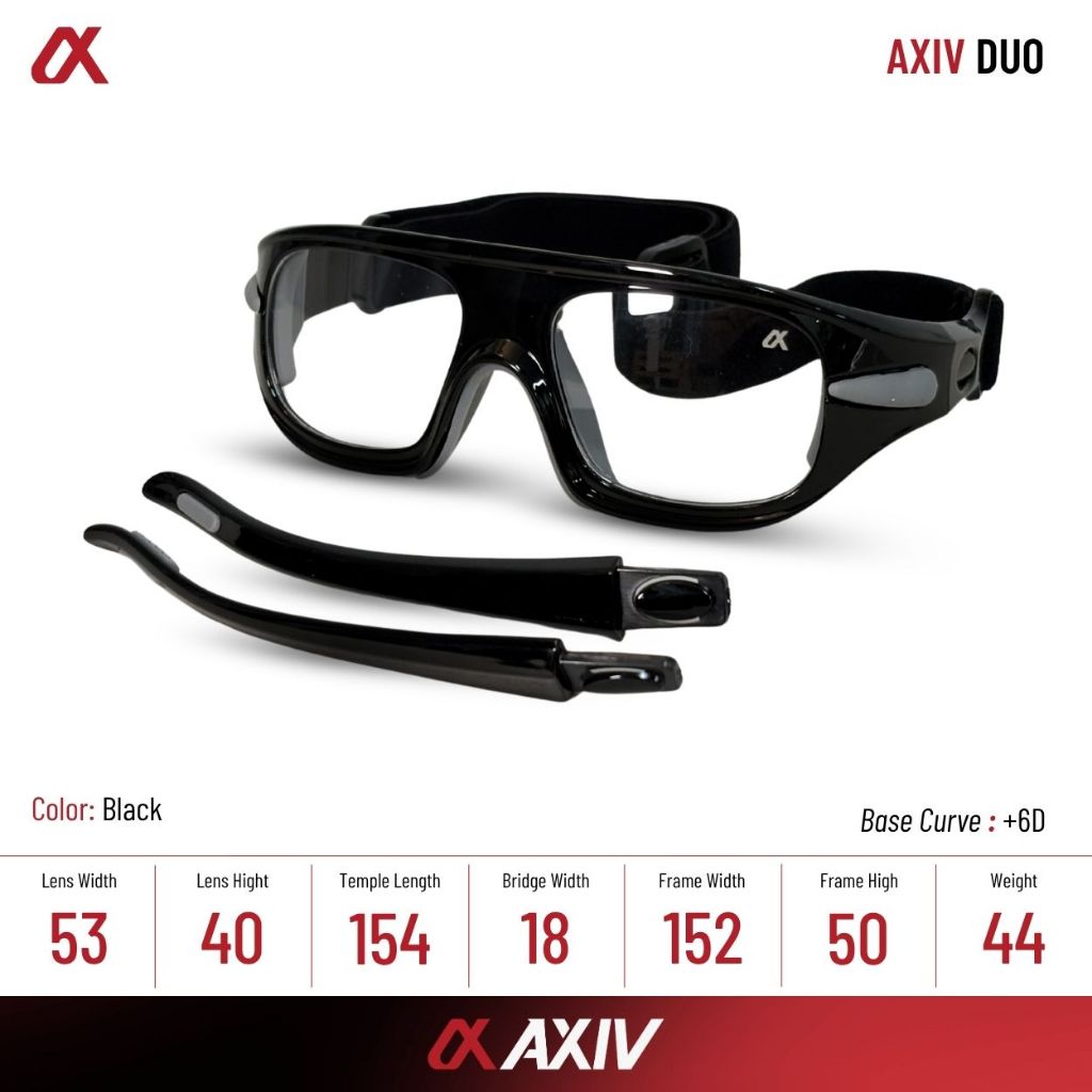 AXIV نظارة رياضية DUO 2 في 1 بأذرع وحزام قابلة للتبديل — صورة 6