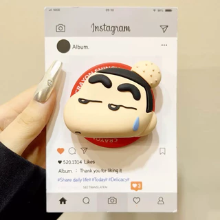 (ส่งทันที!) Supercase | Magnatic Cartoon Griptok Shin Chan ชินจัง กริ๊บท็อก แม่เหล็ก การ์ตูน Popsocket ขาตั้งมือถือ