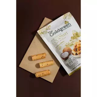 [ซองเดี่ยว] The Goldgreen - ทองม้วนรสดั้งเดิม TRADITIONAL COCONUT CRISPY ROLLS 80 กรัม