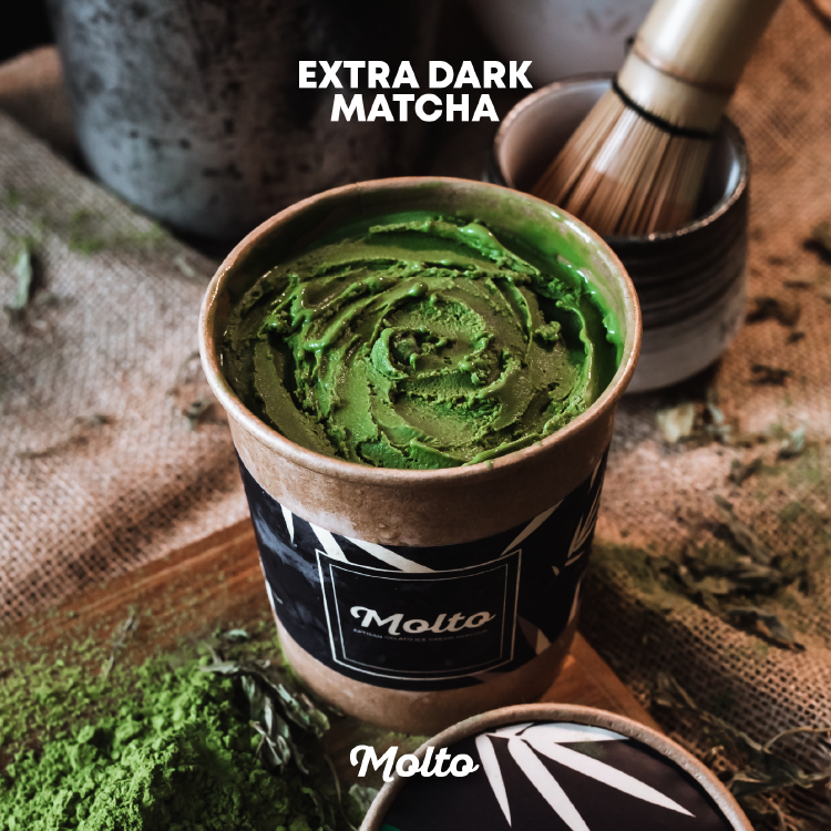 Molto ไอศกรีม รสชาเขียวเข้มข้น 200% 16 oz-Molto Premium Gelato-Ice cream Extra Dark Matcha (200%) 16