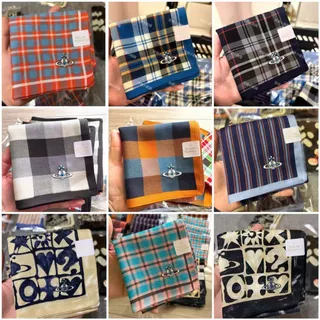 [เคาน์เตอร์ญี่ปุ่น] ผ้าพันคอไหม ViVienne Westwood ผ้าเช็ดหน้า ผ้าเช็ดหน้าสี่เหลี่ยมเล็ก สไตล์ Saturn ลายจุด