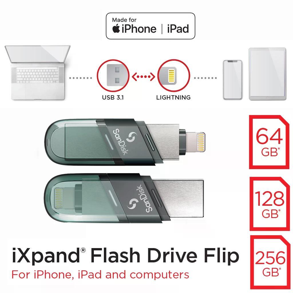 SanDisk Flash drive 256GB แฟลชไดร์ฟ for iPhone iPad มือสอง