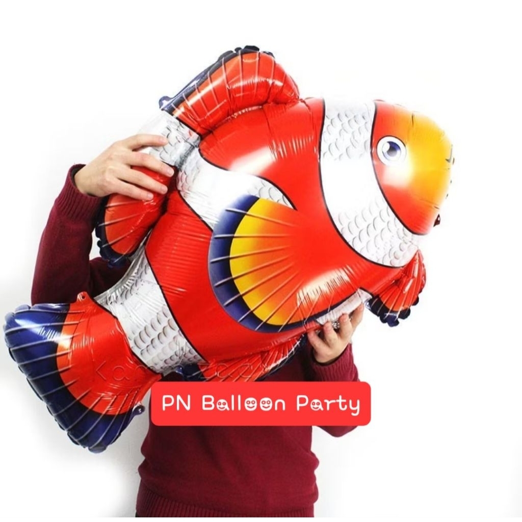 ลูกโป่งปลานี่โม่ เบบี้ชาร์ค ขนาดจัมโบ้ 35 นิ้ว แถมฟรีชุดก้านถือ+จุก nemo fish or baby shark  balloon