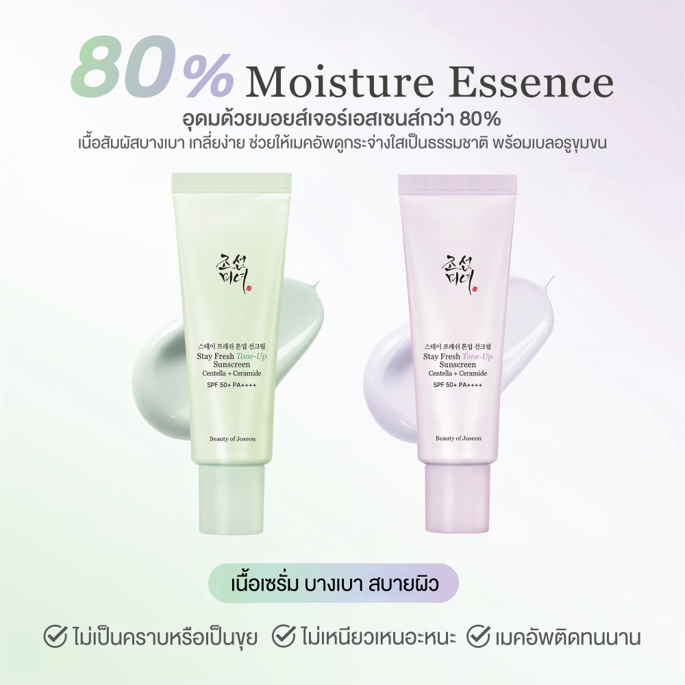 NEW Beauty of Joseon Stay Fresh Tone-Up Sunscreen Green รูปที่ 3
