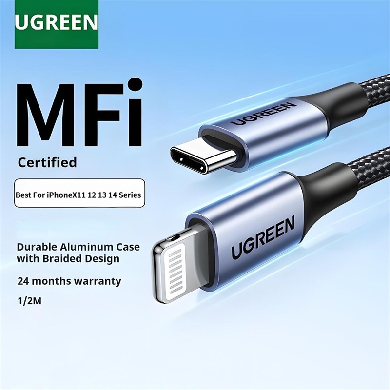 UGREEN USB C PD 20W Cable Charge & Sync สายชาร์จ สำหรับ iPhone 12 13 14 Fast Charge