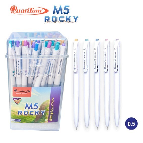 ปากกาลูกลื่น Quantum M5 Rocky ขนาด 0.5 mm. หมึกน้ำเงิน
