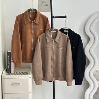 SISSY : เสื้อ Jacket หนังกลับแขนยาวซิปหน้า (S-XL) เนื้อนุ่ม มีซับใน ใส่สบาย แมทช์ง่ายทุกลุค
