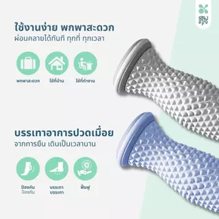 SOMDUL Foot Massage Roller ลูกกลิ้งนวดฝ่าเท้า บรรเทาอาการปวดกล้ามเนื้อ รองช้ำ แก้อาการเมื่อยล้า พกพาสะดวก