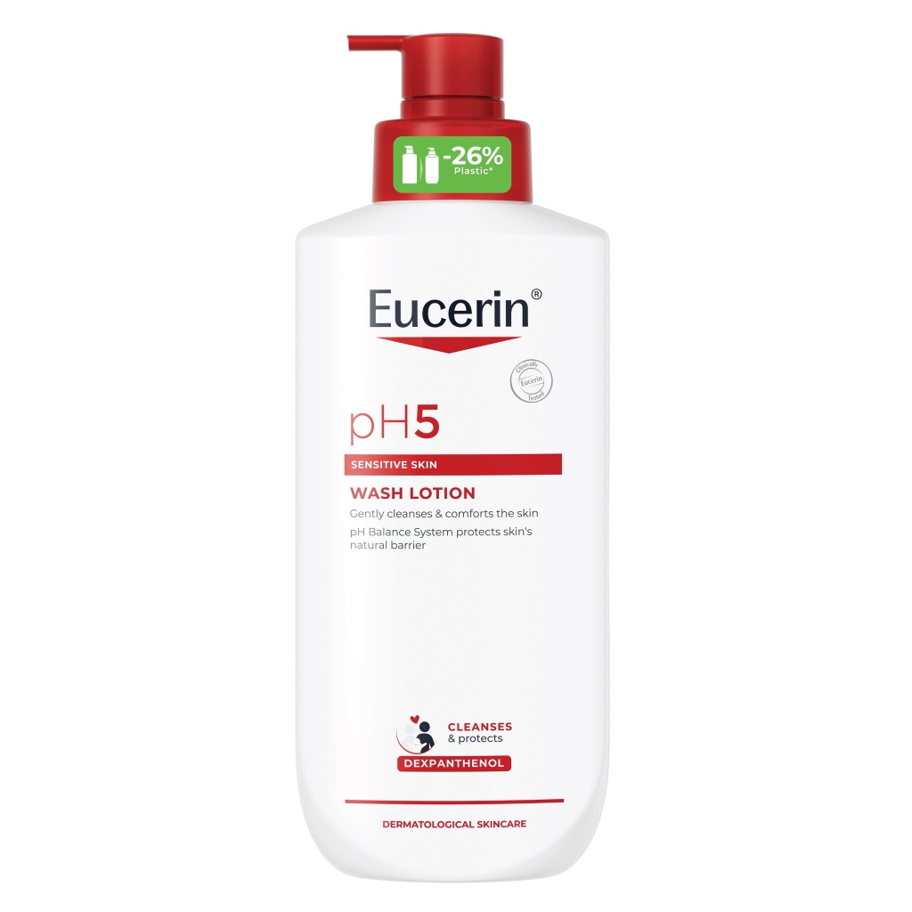 Eucerinครีมอาบน้ำเพื่อผิวแข็งแรง pH5 SENSITIVE SKIN WASHLOTION 400/ 1000 ML พีเอช5 เซ็นซิทีฟ สกิน วอชโลชั่น 1000 มล.