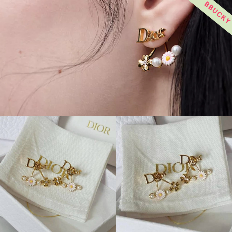 (D199) ต่างหู D Daisy ชนshop งานสวย ลัคชูสุดๆ มีปั๊มตัวแบรนด์ ♡