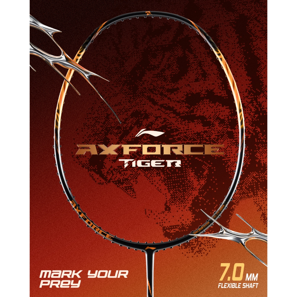 LI-NING ไม้แบดมินตัน รุ่น AXFORCE TIGER (4U/5U) ประกัน 6 เดือน (แถมเอ็น+กริป+ซอง)