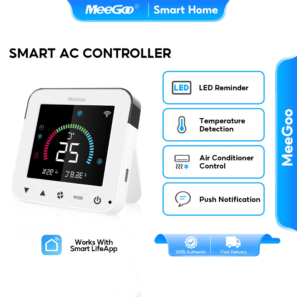 MeeGoo WiFi IR รีโมตคอนโทรล สำหรับแอร์  ควบคุมอุณหภูมิ ผ่านแอป Tuya รองรับ การควบคุมเสียง
