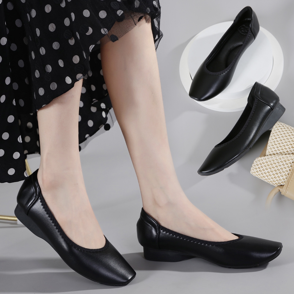 รองเท้าคัทชู รุ่น Alice (Basic) Size 34-45 สูง 2 cm นุ่ม พื้นนิ่ม ใส่สบาย (มี 2 ตระกร้า) (คัชชู) คู่เดียวจบ พร้อมส่ง