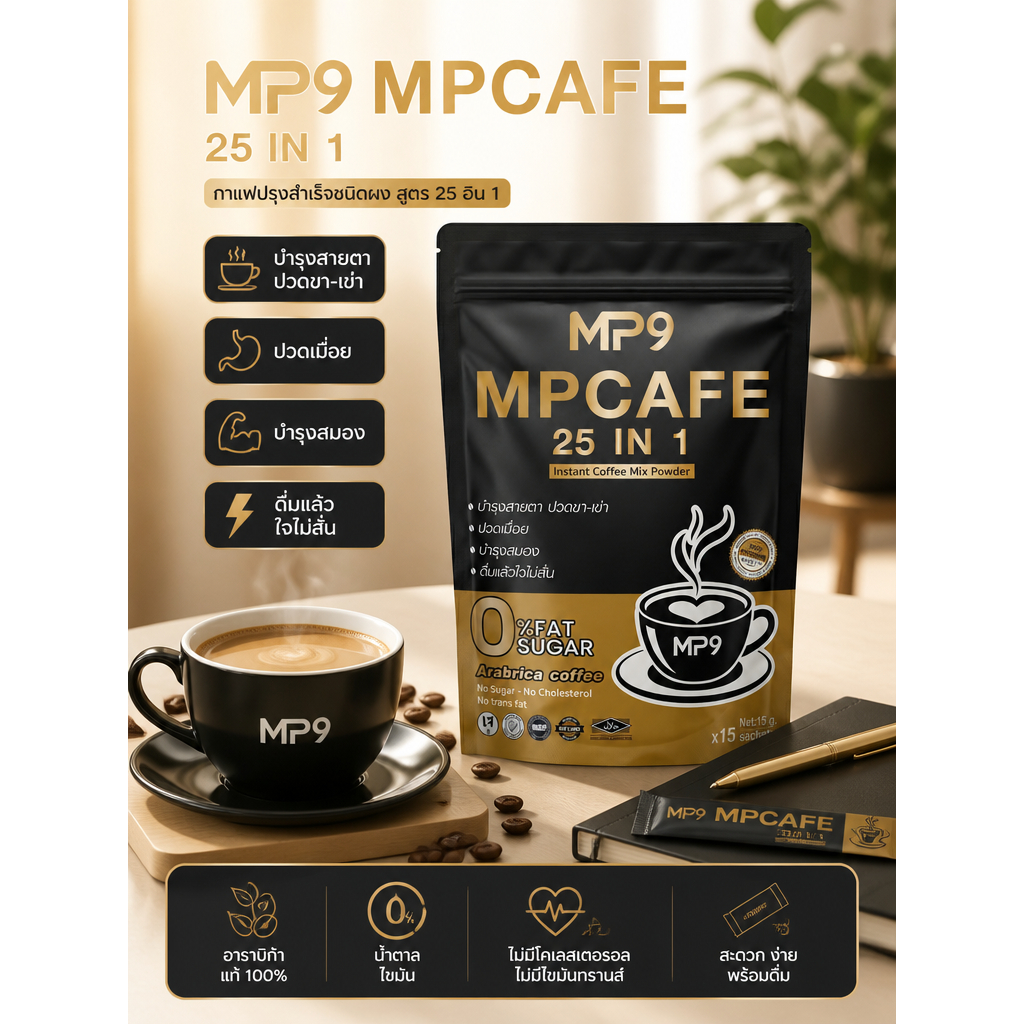 mp9 cafe coffee plus กาแฟเอ็มพีเก้า 25 in 1