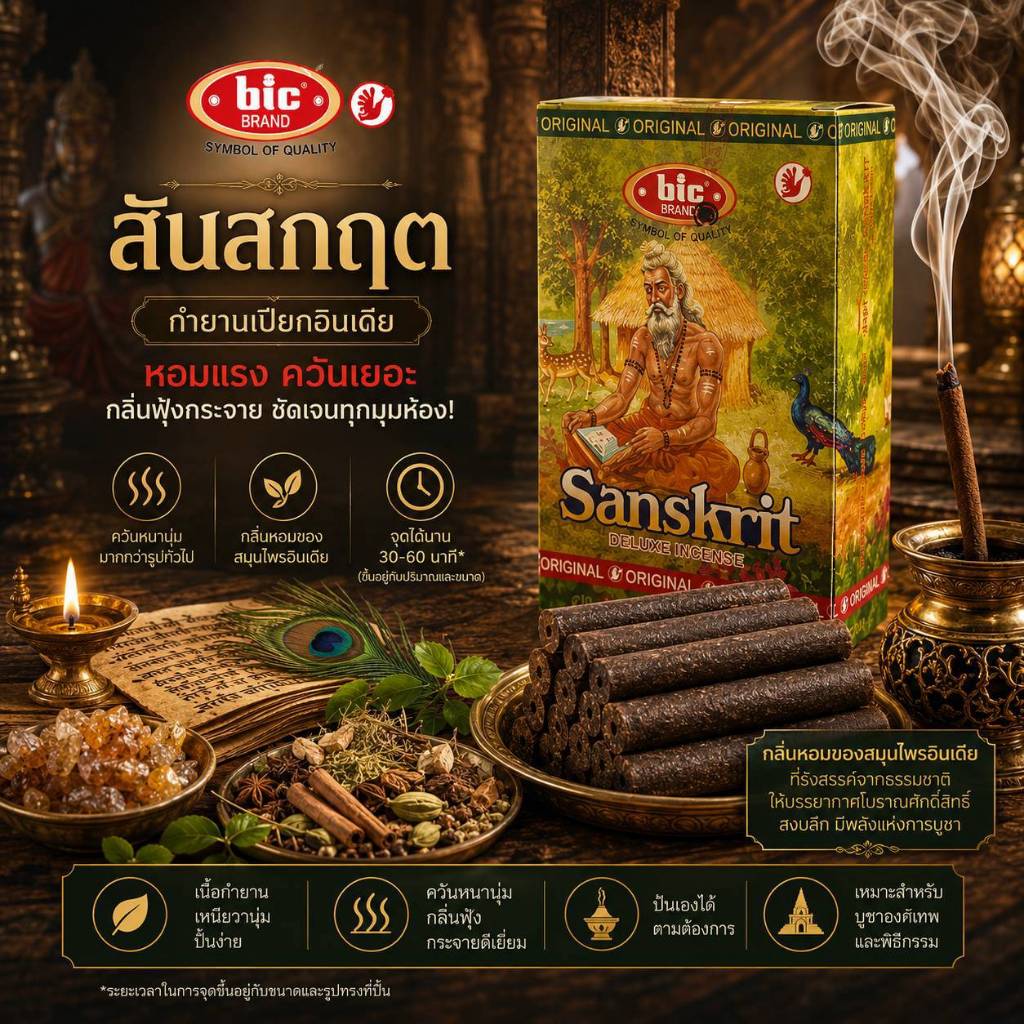 กำยานเปียก  นำเข้าอินเดีย แท้ 100% 1 กล่องมีกำยาน 10แท่ง สามารถปั้นเป็นรูปทรงได้ กลิ่นสันสกฤต แท้ของเนื้อกำยาน